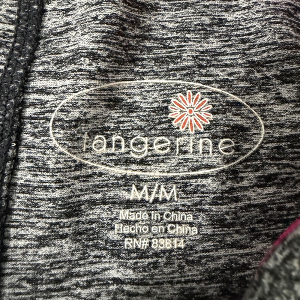 Tangerine Zip Capri Leggings Hearther Charcoal Black Activewear Athletic Gym - Picture 10 of 11